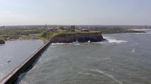 A Breakwater Seawall Used to Protect a Harbour from the Sea