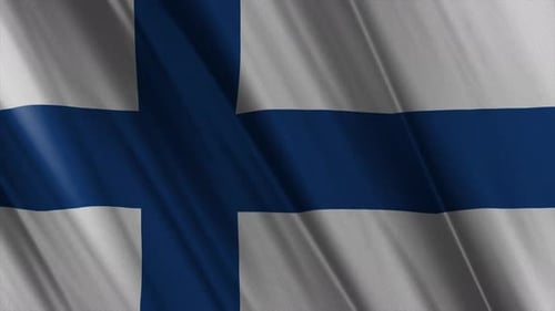 Realistic Waving Flag of Finland Seamless Loop