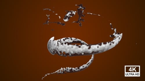 Dynamic Chocolate and Milk Fluid Splash Animation
