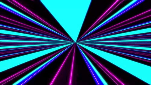 Abstract Neon Light Tunnel Loop Background