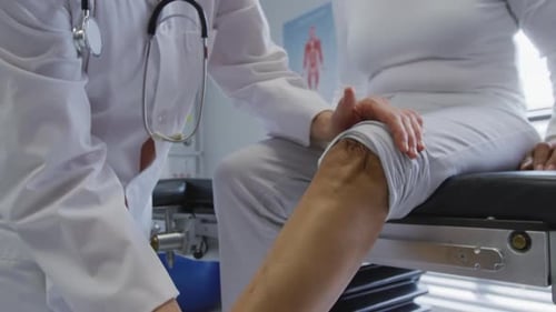Physiotherapist at work in a hospital