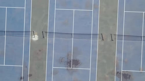 Aerial View of Outdoor Tennis Courts