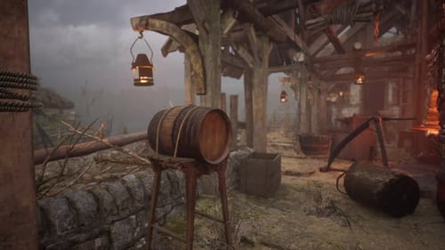 View of Blacksmithing Tools in the Forge