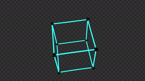 3D Wireframe Cube Element