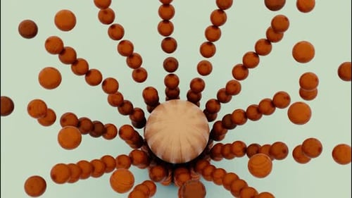 Abstract Geometric Spheres Stacking to Form Cylinder Animation