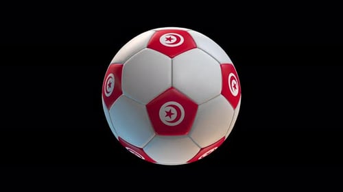 Seamlessly Looping 3D Tunisia Soccer Ball