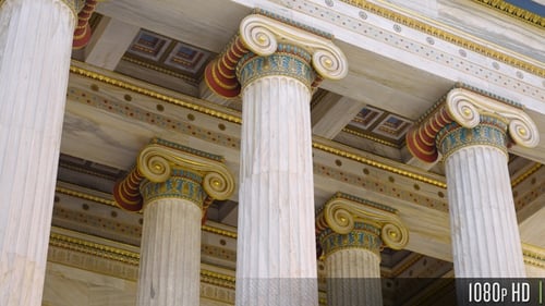 Marble Greek Ionic Columns Building Architecture