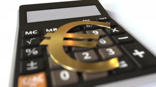 BUY Text on Calculator Display and Euro Currency Symbol