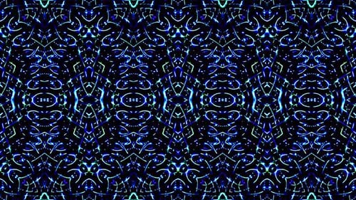 shining bright lines set blue wave motion, colorful, on black background