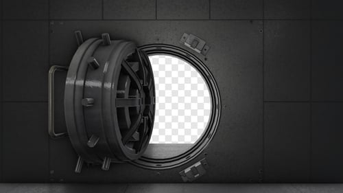 Industrial Metal Vault Door Opening Reveal Animation