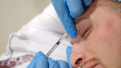 Man Receiving Cosmetic Injection Close Up