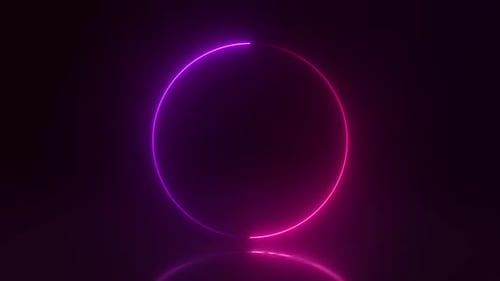 Purple Circle Glowing Neon Frame Background
