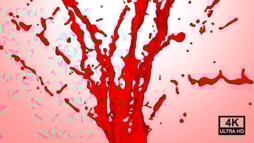 Red Liquid Splashing Upwards Dynamic Animation