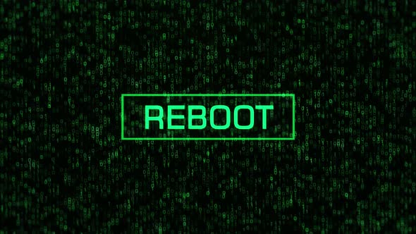 REBOOT Concept Over Computer Binary Background. REBOOT Message Over ...