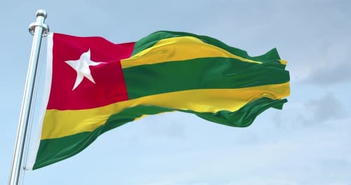 Realistic Waving Togo Flag Animation Loop