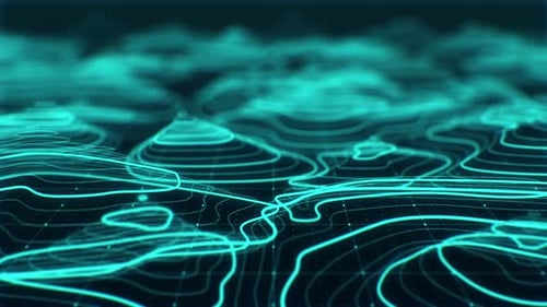 Abstract Futuristic Digital Topographic Contour Lines Background Animation