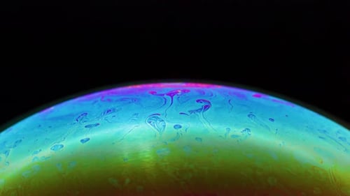 Abstract Iridescent Colors on Surface of Bubble