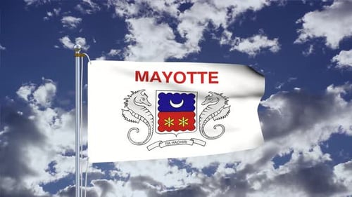Wehende Flagge von Mayotte 4k