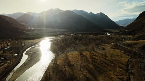 A Mountain River Between the Peaks of the Mountains