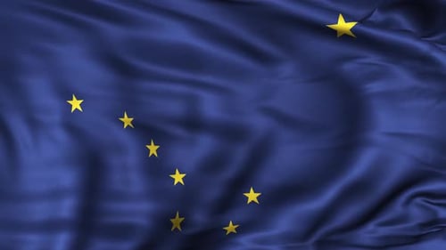 Waving Alaska State Flag Animation Loop