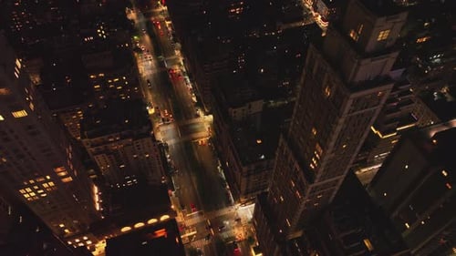 Aerial View of City at Night