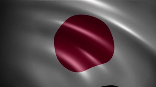 Seamless Looping Japan Flag Realistic Waving Animation