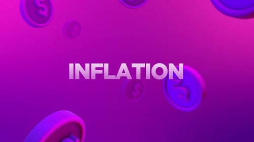Dynamic Inflation Text with Floating 3D Money Coins