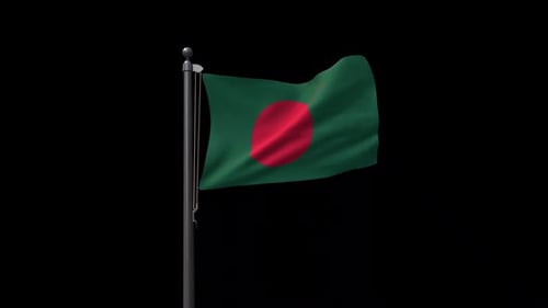Bangladesh Flag Waving on Alpha Channel