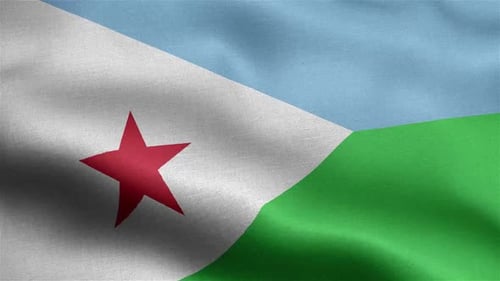 Djibouti National Flag Waving Animation Loop