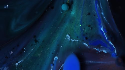 Close Up of Swirling Blobs of Paint