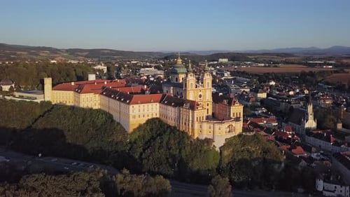 Aerial View of Melk Abbey, Austria
