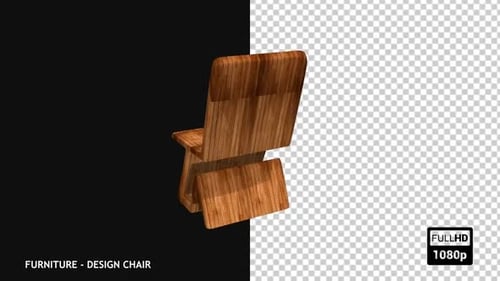 Modern Wooden Chair 3D Product Rotation Animation