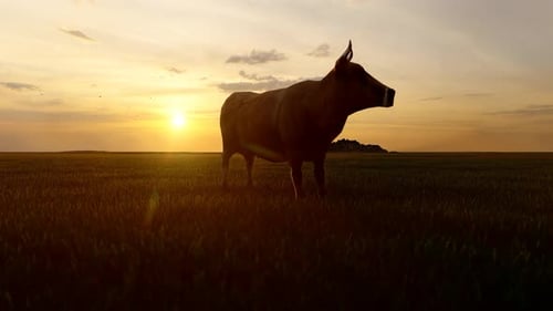 Lonely Bull and Sunset View
