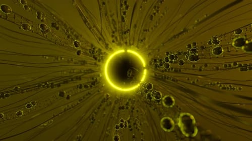 Abstract Futuristic Neon Ring with Glowing Lines Background