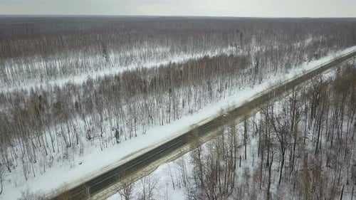 Car On Winter Country Road
