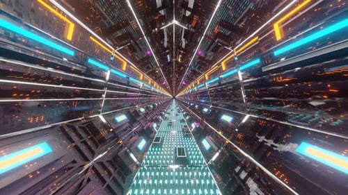Vj Ultra Tunnel with Blue Orange Lights