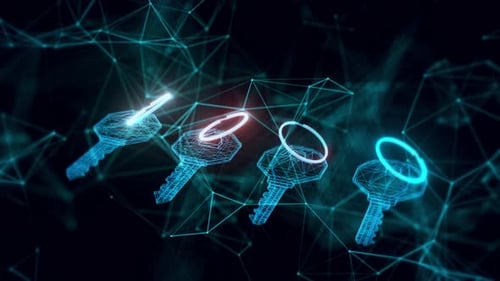 Keys Hologram Close Up 4k