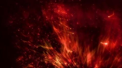 Dynamic Red Gold Particle Trails Abstract Background Animation