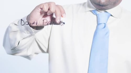 Person Writing Down Payment With Black Marker