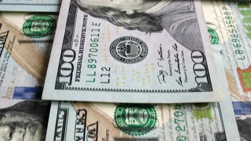 Close up of American Hundred Dollar Bills