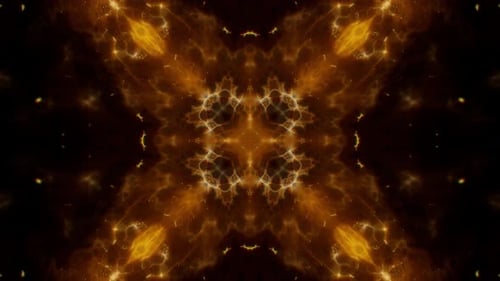 Shining and Spreading Gold Kaleidoscope Loop 4 K