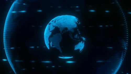 Futuristic Digital Earth Global Network Animation