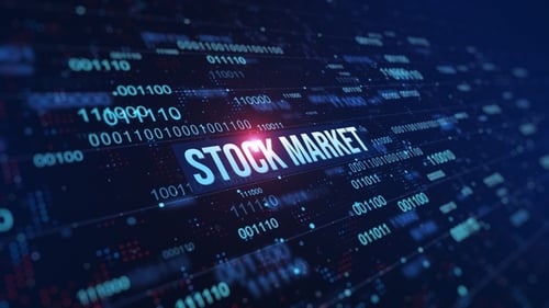 Fundo do código binário digital do mercado de ações