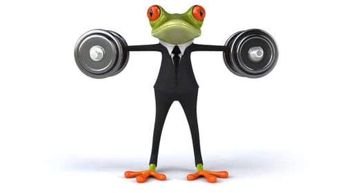 Lustiger Frosch mit Gewichten