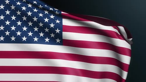 Realistic Looping United States Flag Waving Animation