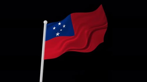 Samoa National Flag Waving Seamless Loop Animation