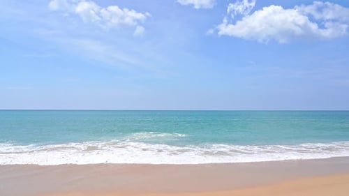 Beautiful tropical beach sea ocean with blue sky and white cloud