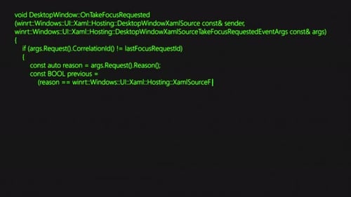 Hacker Code Running Down a Computer Screen Terminal