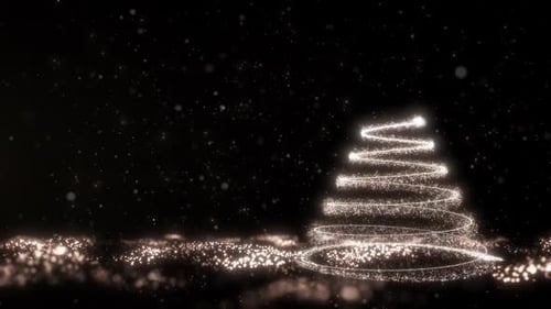 Golden Christmas Tree Particle Reveal Animation
