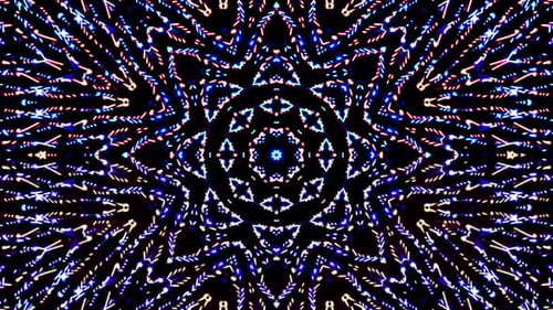 Flickering Abstract Geometric Light Kaleidoscope Loop